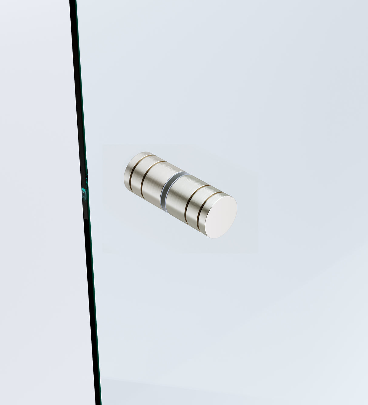110cm Wall-to-Wall Frameless Shower Screen – Nickel U-Brackets and Floor U-Bracket with SS Hinges & Round Knob Handle