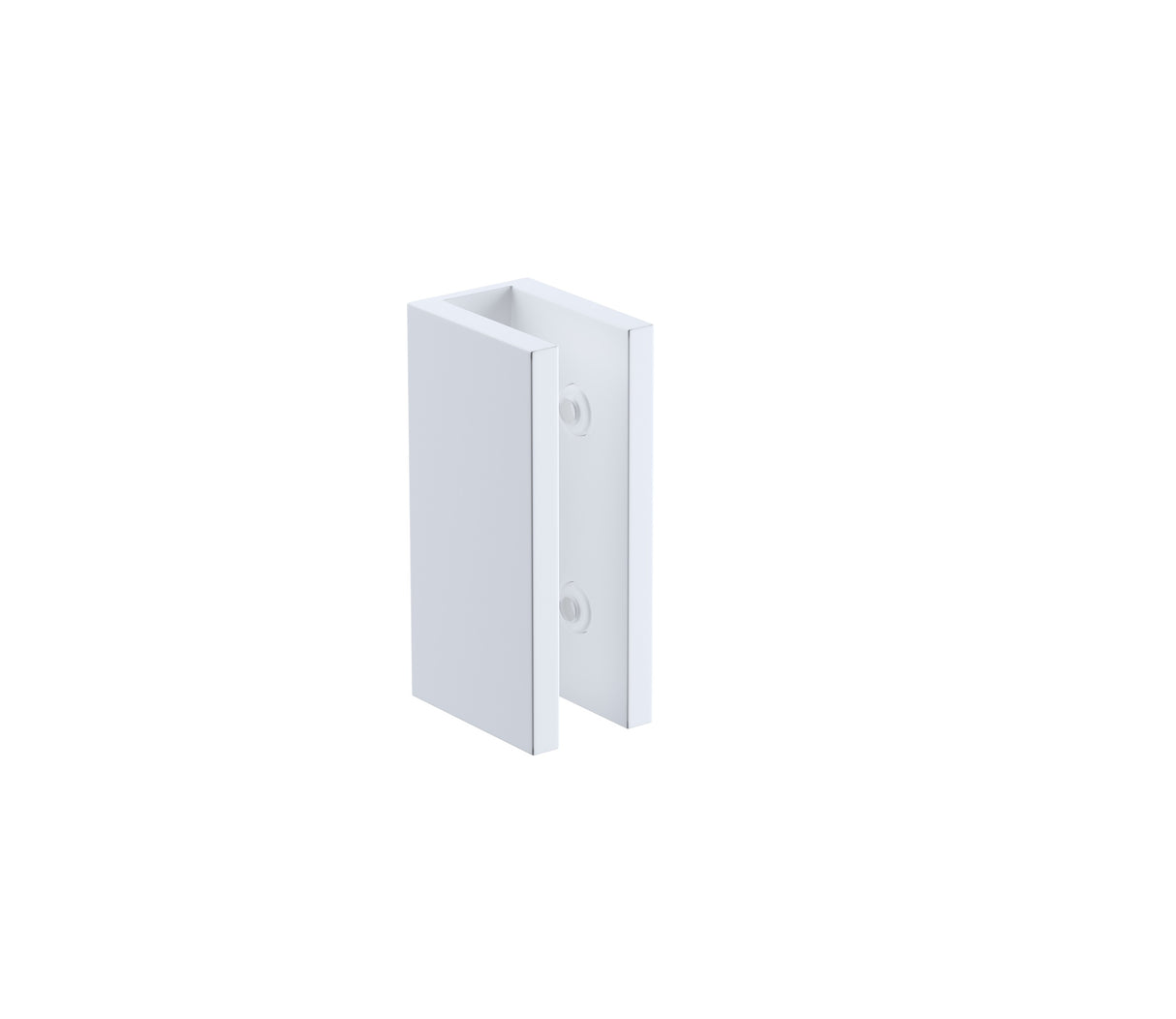 120cm Wall-to-Wall Frameless Shower Screen – White U-Brackets and Floor U-Bracket with SS Hinges & Square Double Pull Handle
