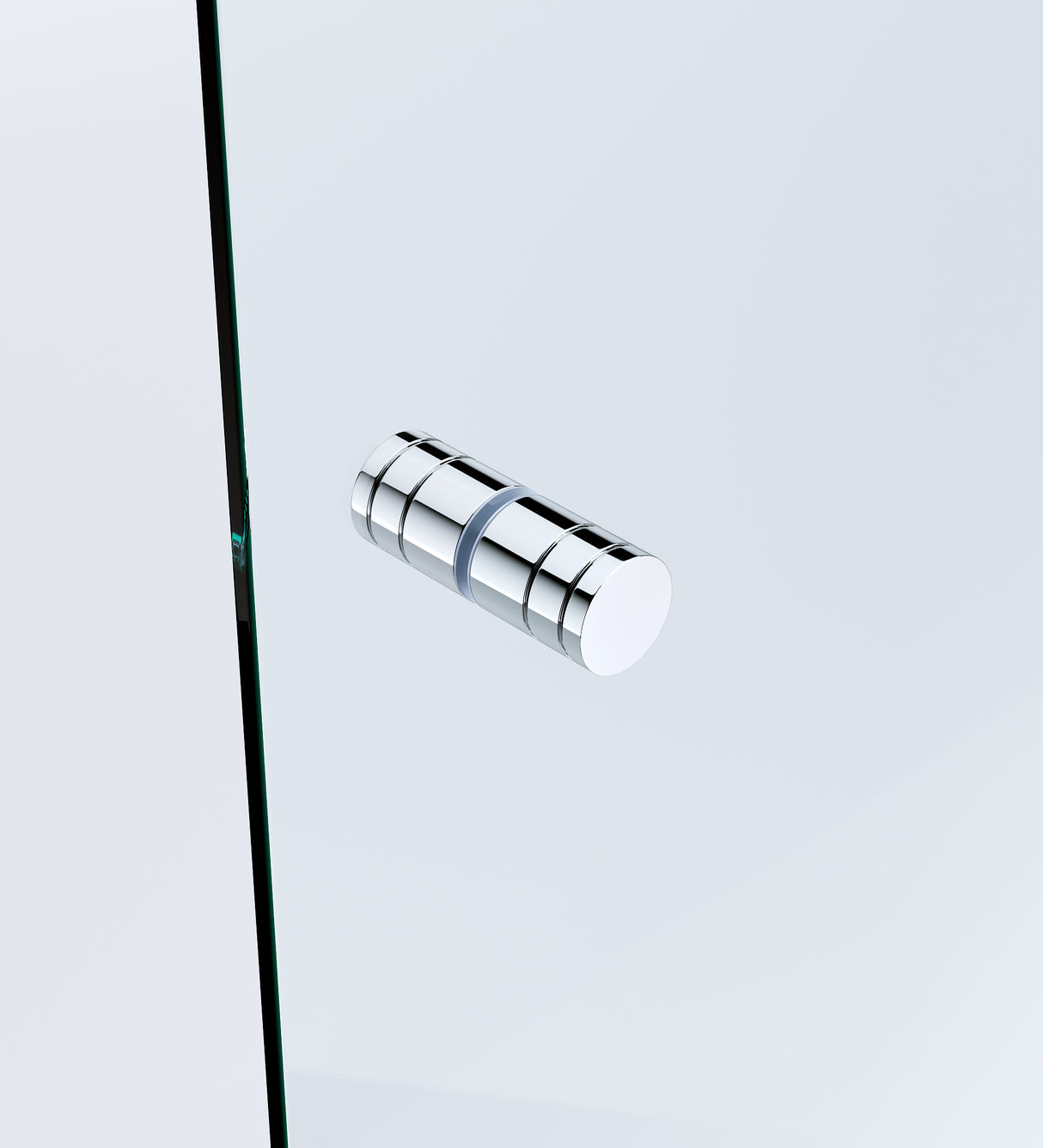 110cm Frameless Wall-to-Wall Shower Screen with Chrome U-Brackets , Brass Hinges & Round Knob Handle
