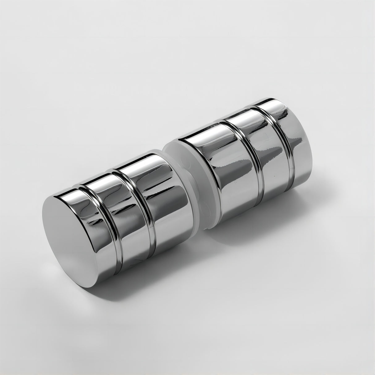 90x70cm Corner Frameless Shower Screen with Chrome Wall Channel and Floor F-Bracket and SS Hinges, Round Knob Handle
