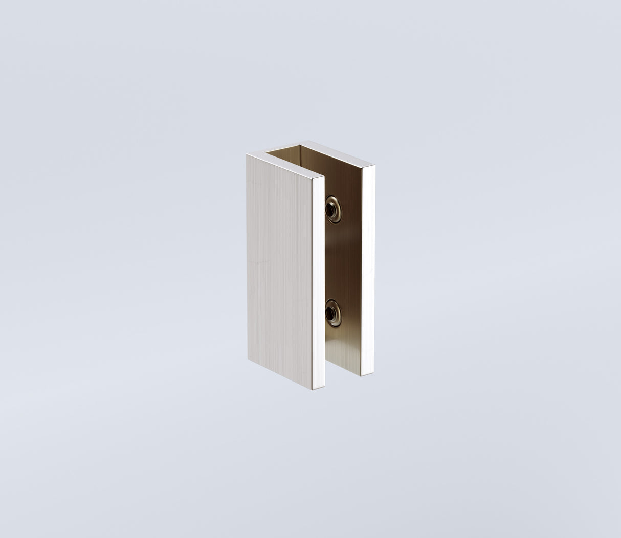90x80cm Corner Frameless Shower Screen with Nickel U-Brackets and Floor U-Bracket and SS Hinges, Round Knob Handle
