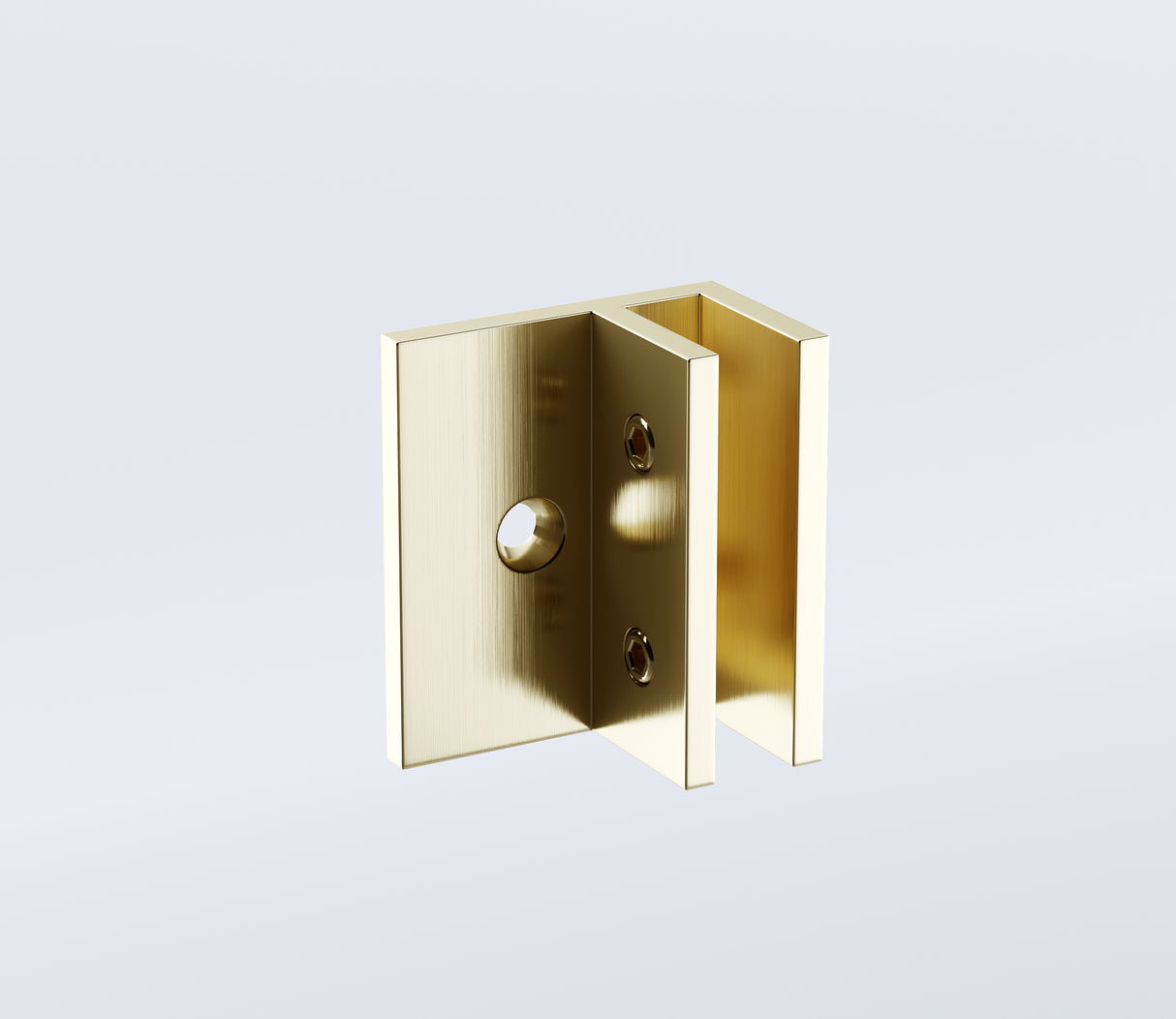 100x100cm Corner Frameless Shower Screen with Gold F-Brackets and SS Hinges, Round Knob Handle
