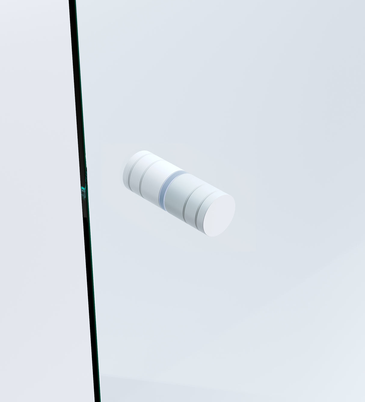 110x110cm Corner Frameless Shower Screen with White U-Brackets and SS Hinges, Round Knob Handle