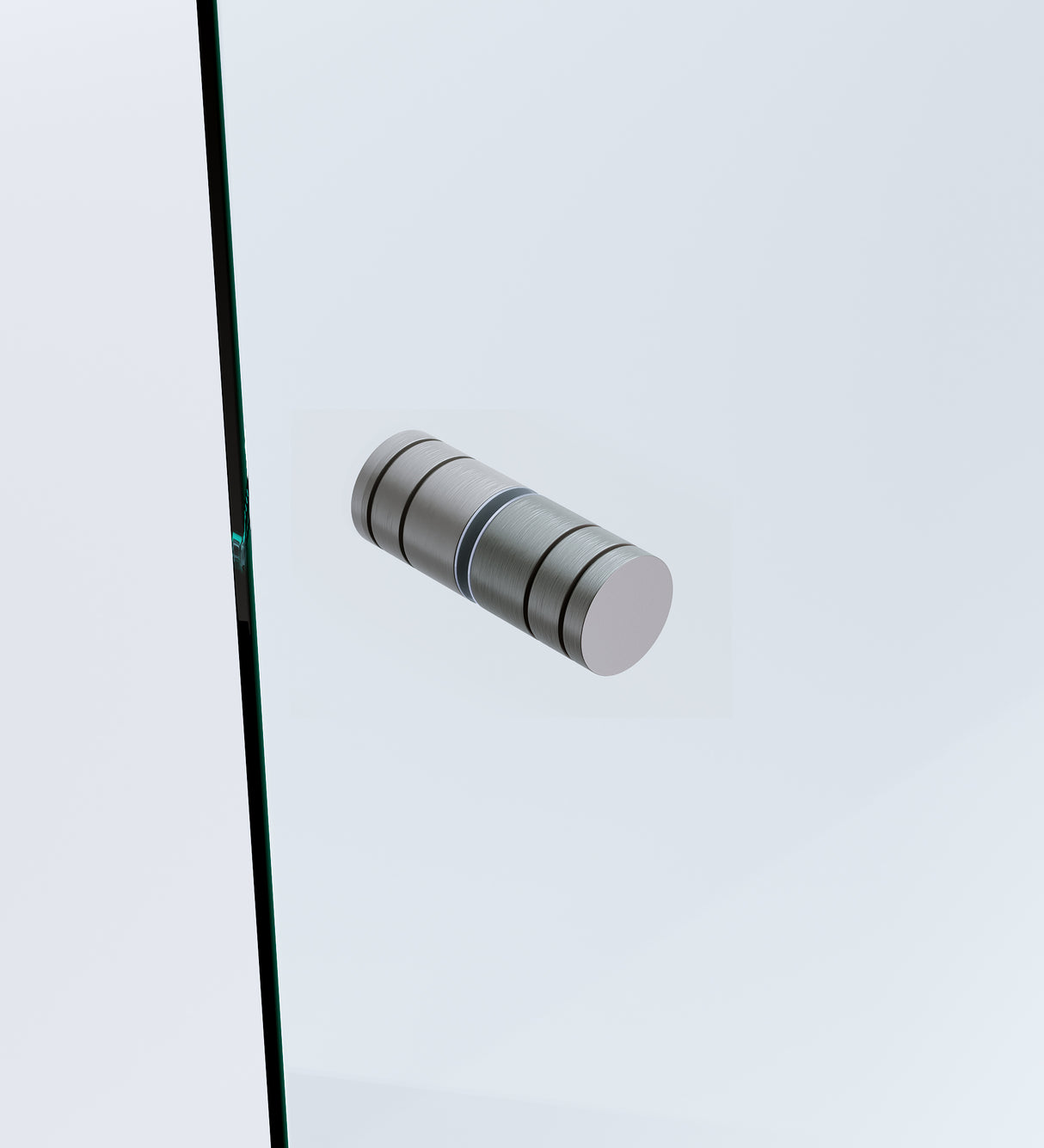 120x110cm Corner Frameless Shower Screen with Gunmetal Wall Channel and Floor F-Bracket and SS Hinges, Round Knob Handle