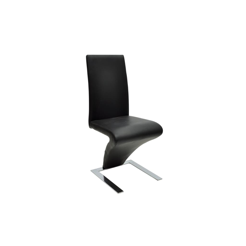 Dining Chairs 2 pcs Black Faux Leather