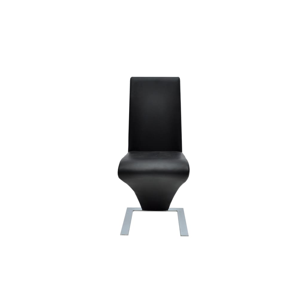 Dining Chairs 2 pcs Black Faux Leather