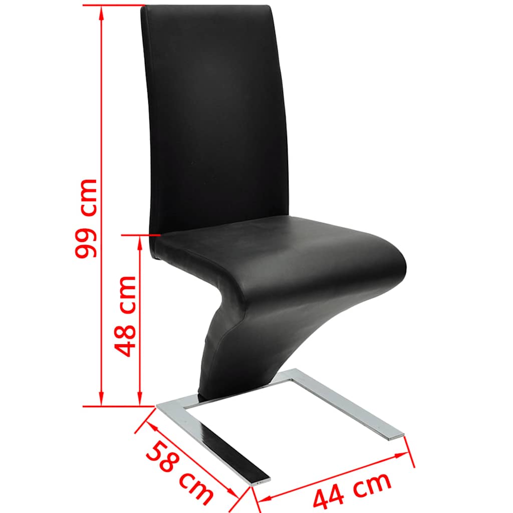 Dining Chairs 2 pcs Black Faux Leather