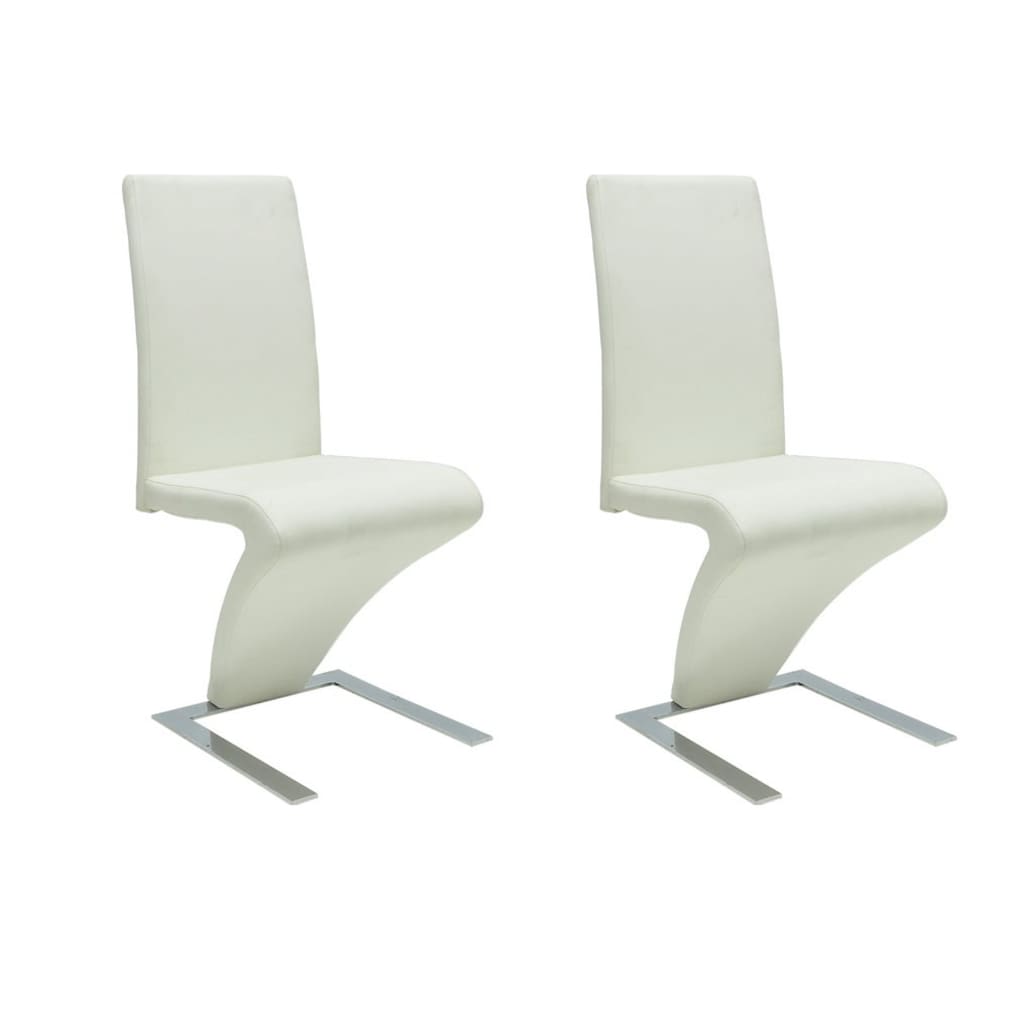 Dining Chairs 2 pcs White Faux Leather
