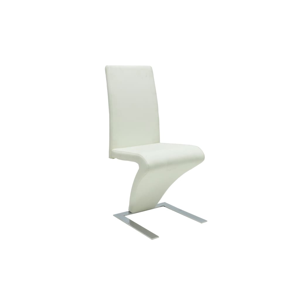 Dining Chairs 2 pcs White Faux Leather