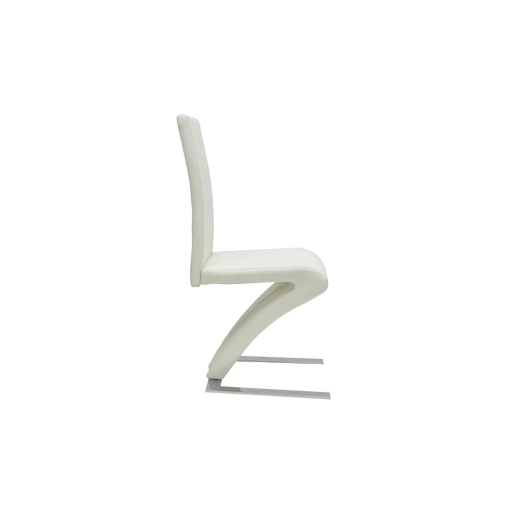 Dining Chairs 2 pcs White Faux Leather
