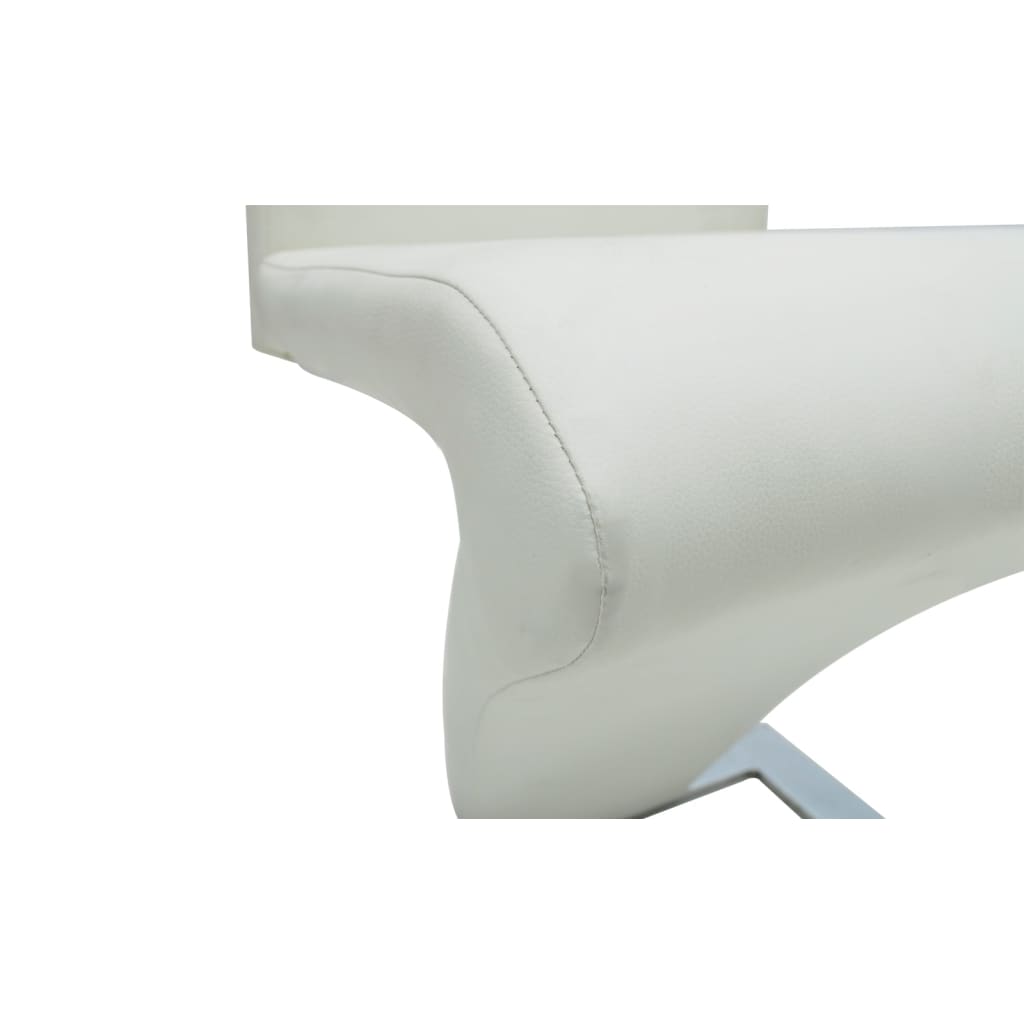Dining Chairs 2 pcs White Faux Leather