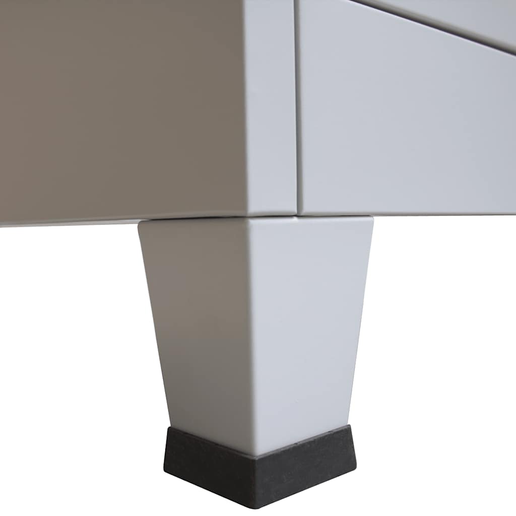 Locker Cabinet with 3 Compartments Steel 90x45x180 cm Grey