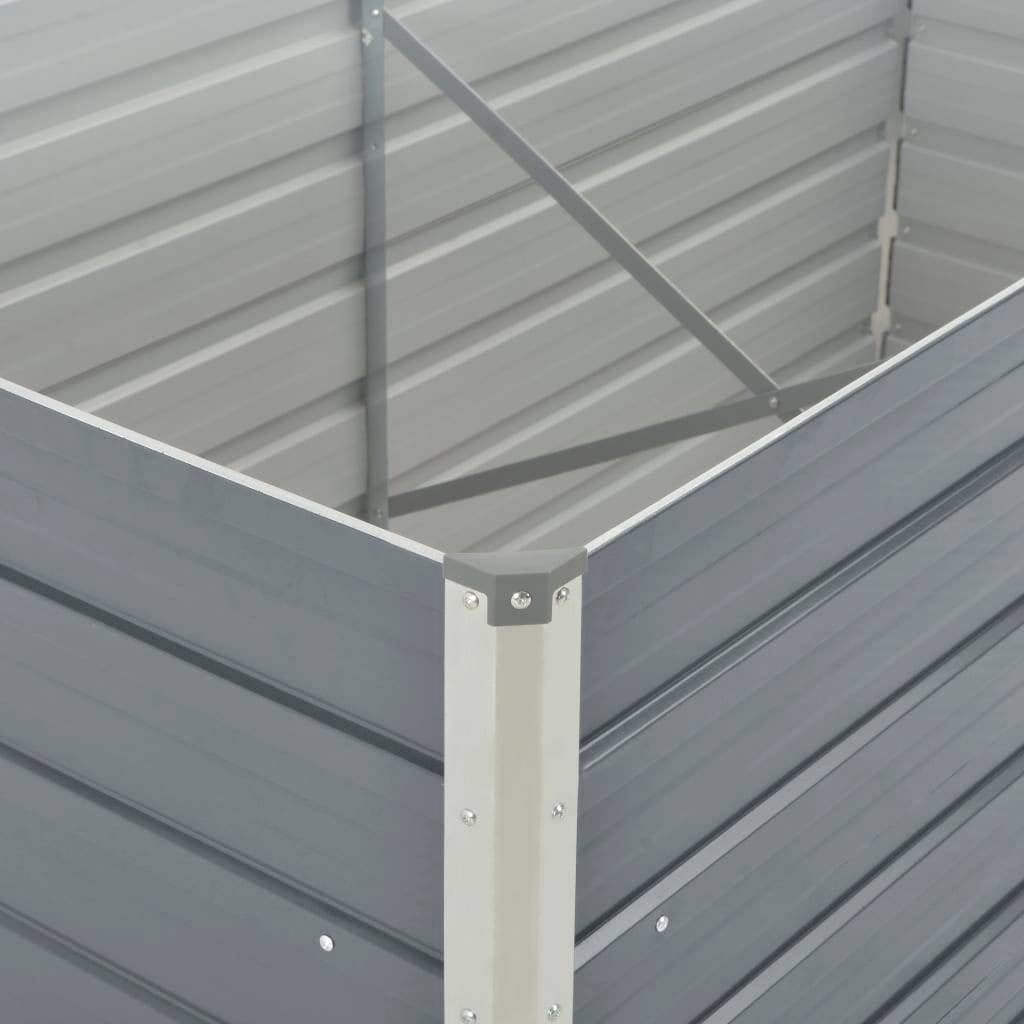 Raised Garden Bed 160x80x77 cm Galvanised Steel Grey