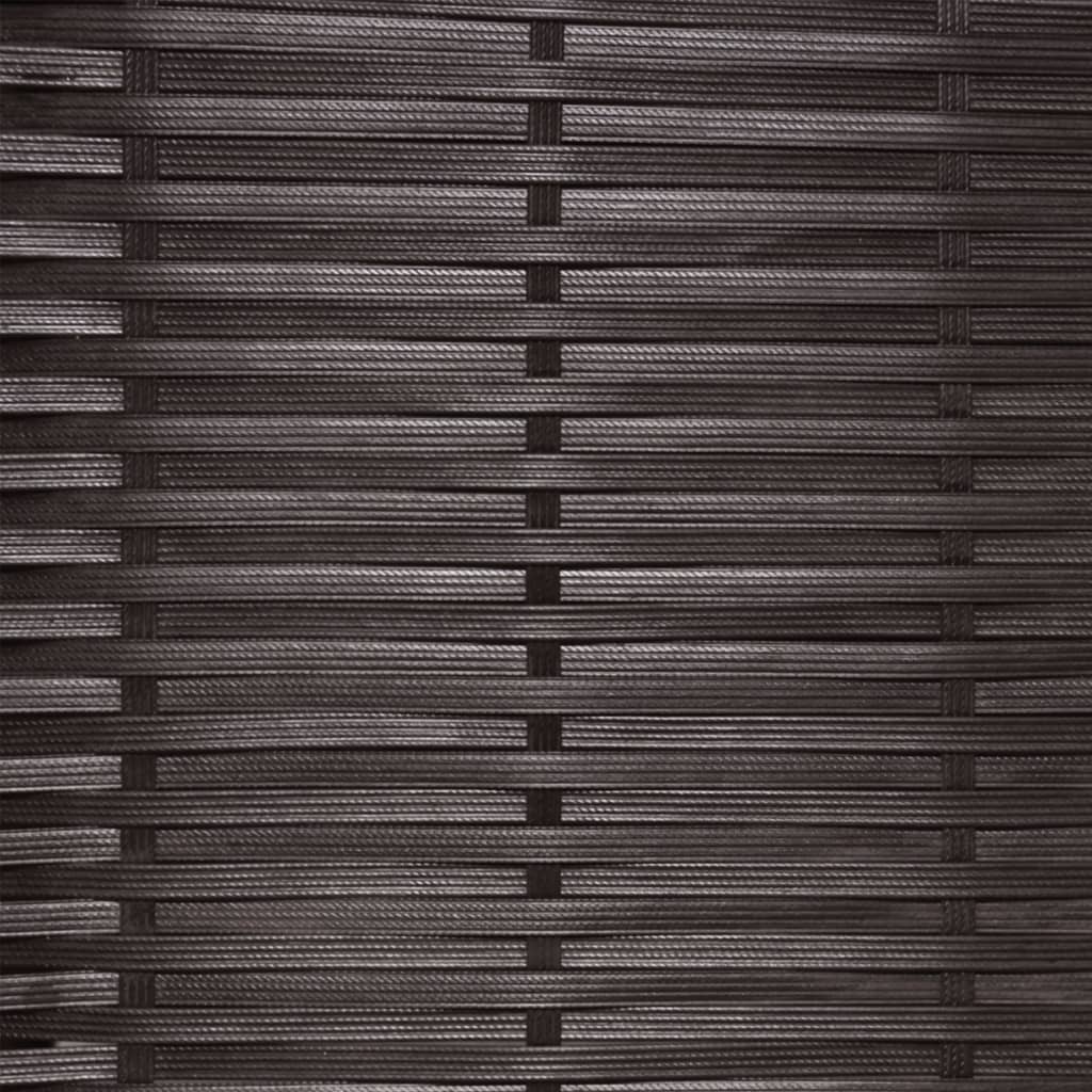 3 Piece Bistro Set with Cushions Poly Rattan Brown