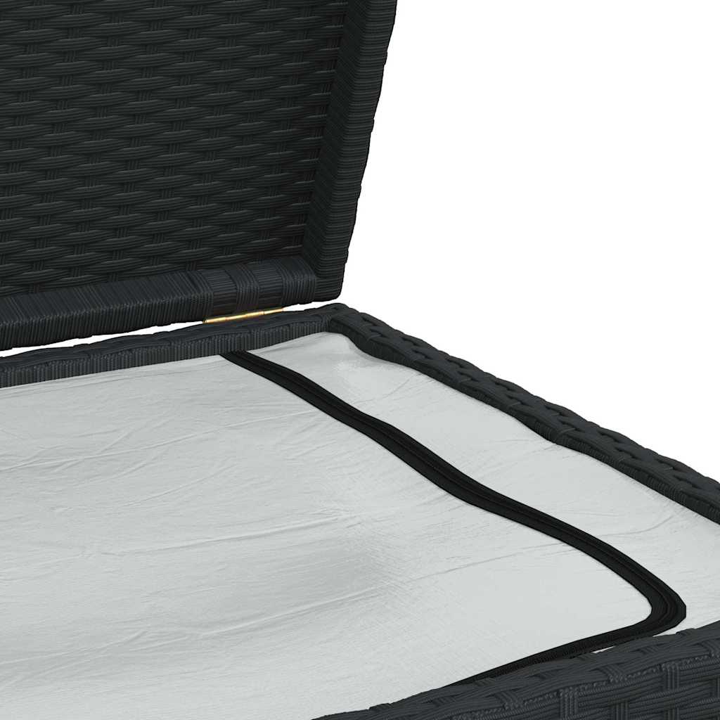 Garden Storage Box Black 120x50x60 cm Poly Rattan