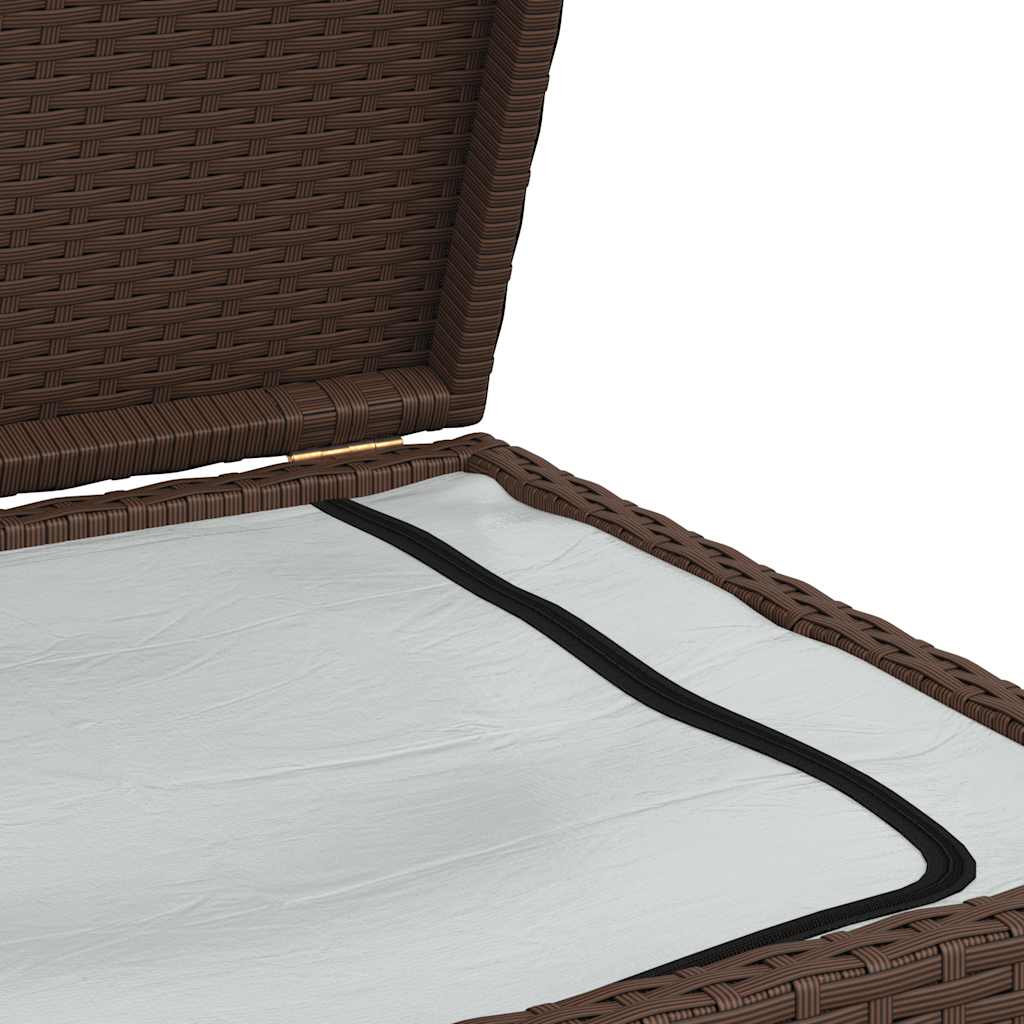 Garden Storage Box Brown 120x50x60 cm Poly Rattan