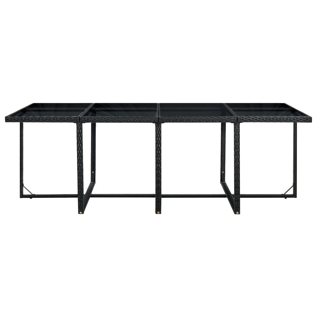 13 Piece Outdoor Dining Set with Cushions Poly Rattan Black