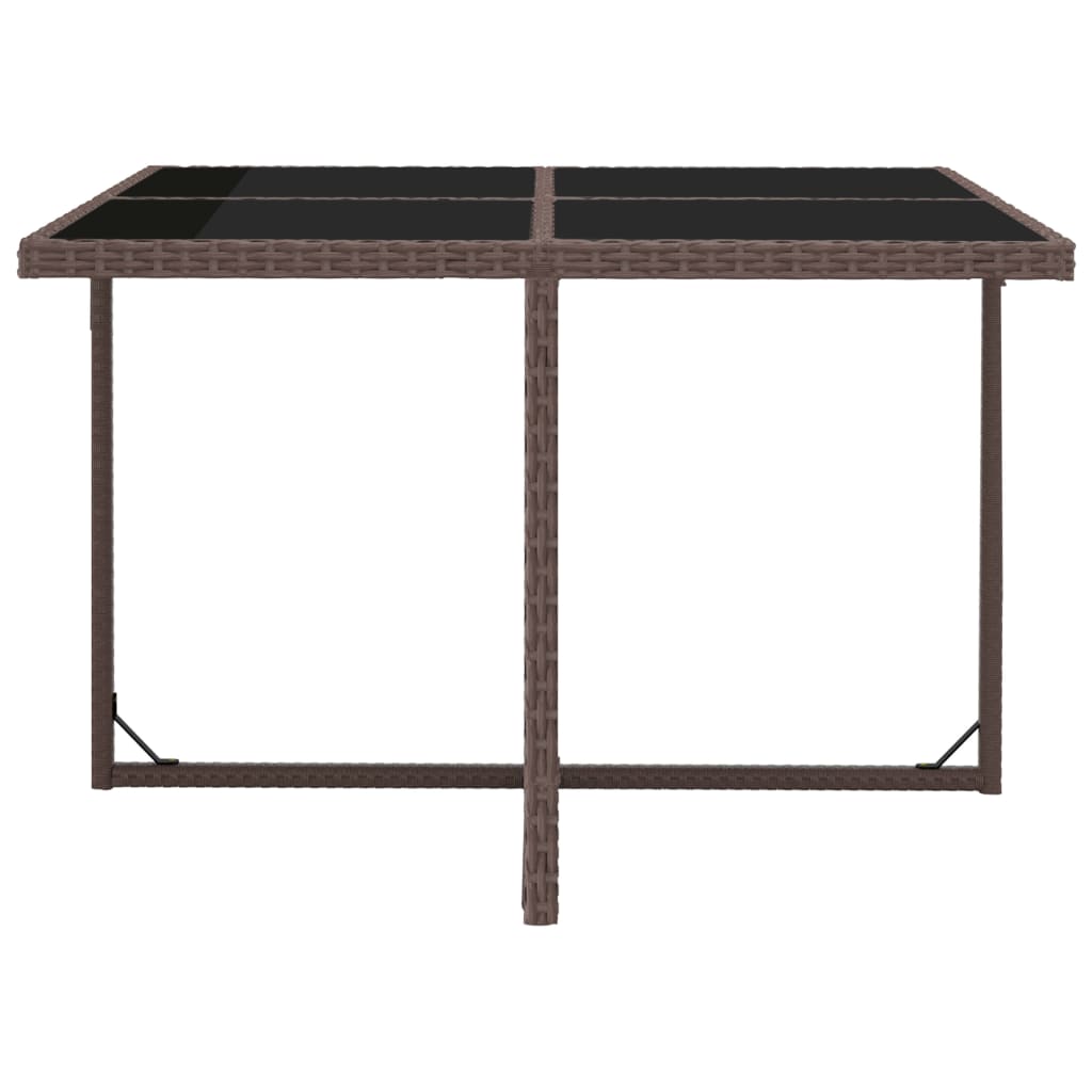 9 Piece Outdoor Dining Set with Cushions Poly Rattan Brown