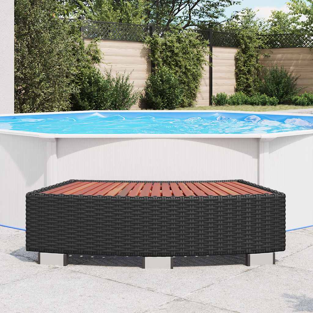 Spa Step Poly Rattan 92x45x25 cm Black