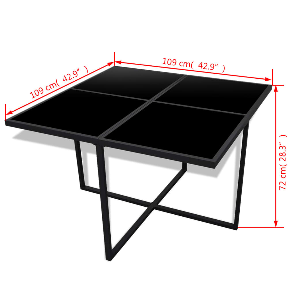 9 Piece Outdoor Dining Set with Cushions Poly Rattan Black