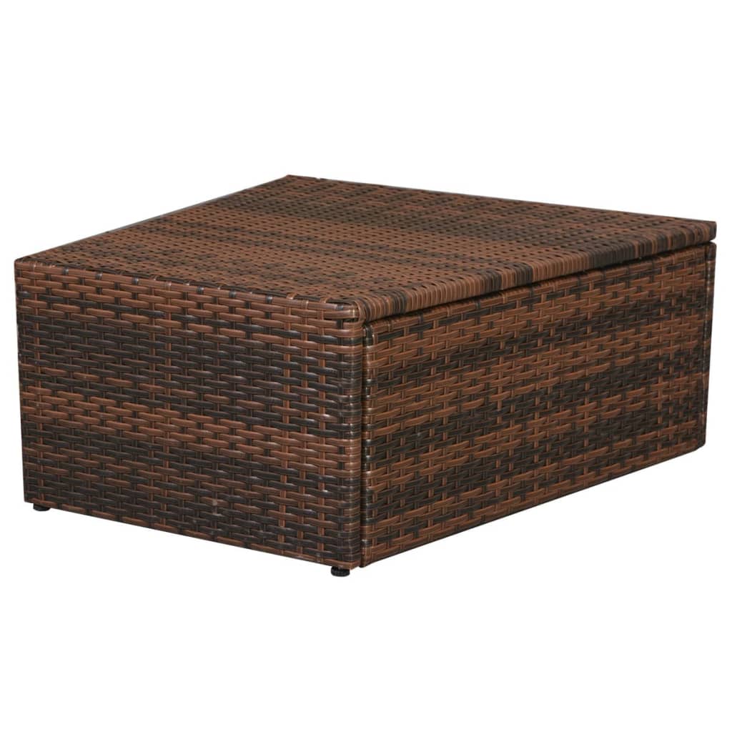 10 Piece Garden Lounge Set with Cushions Poly Rattan Brown