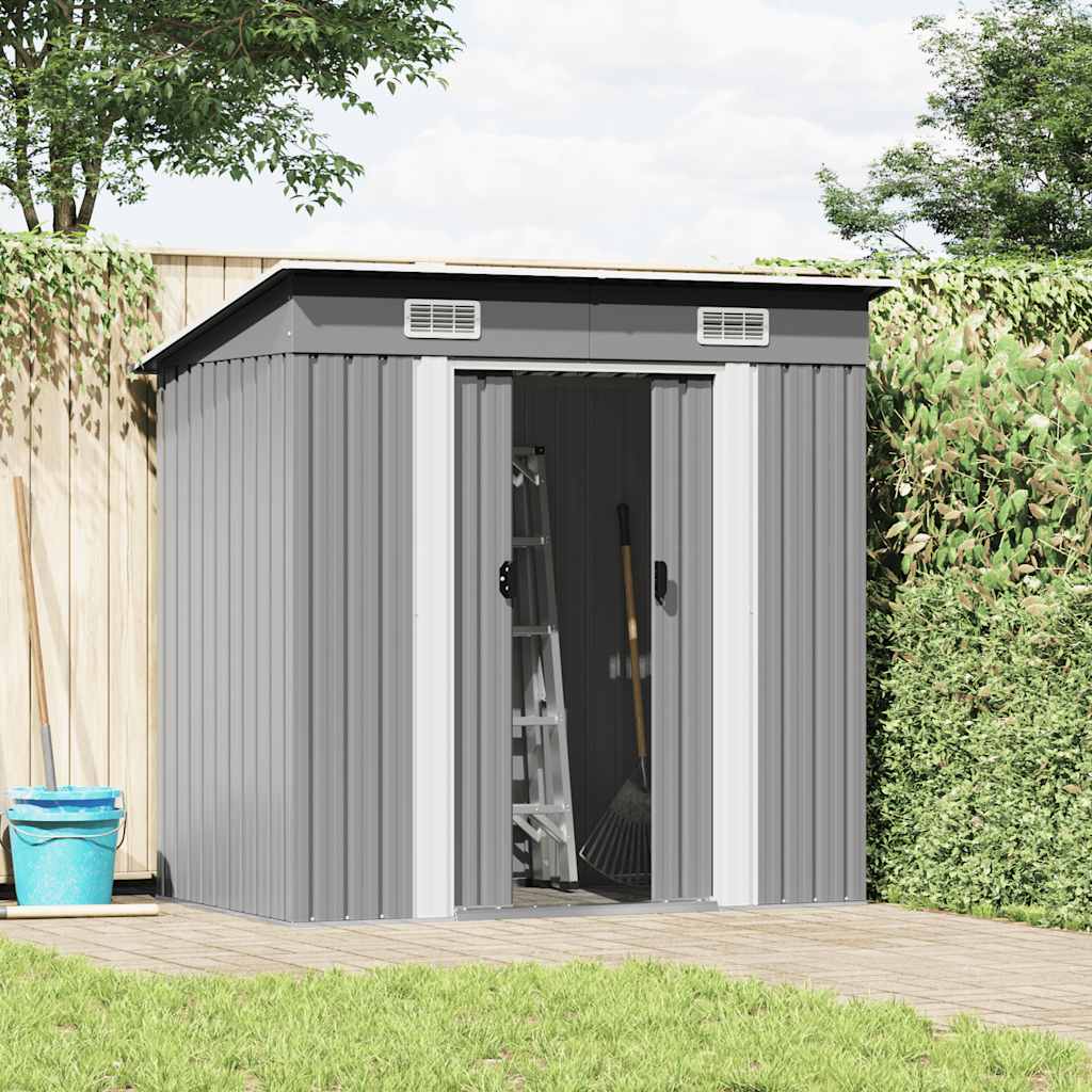 Garden Shed Grey Metal