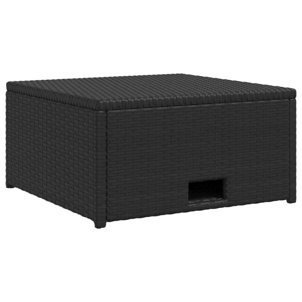 4 Piece Garden Lounge Set with Cushions Poly Rattan Black