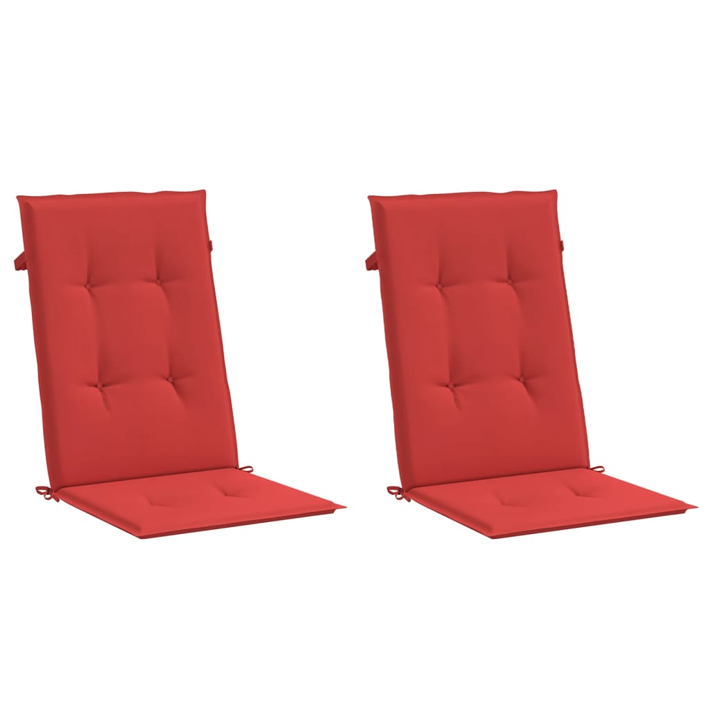 Garden Highback Chair Cushions 2 pcs Red 120x50x3 cm Fabric