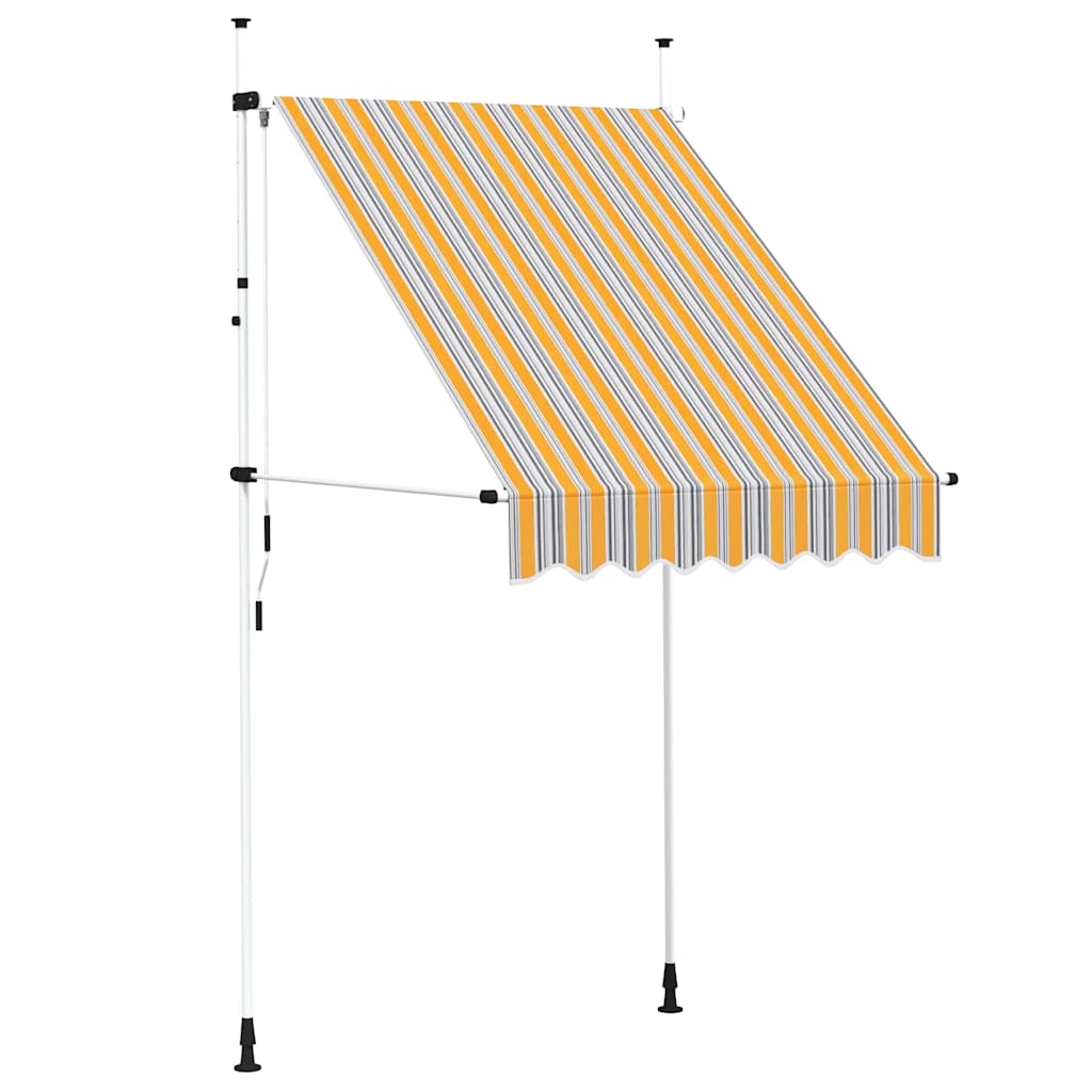 Manual Retractable Awning 150 cm Yellow and Blue Stripes