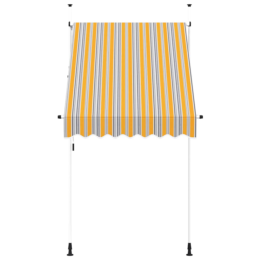 Manual Retractable Awning 150 cm Yellow and Blue Stripes
