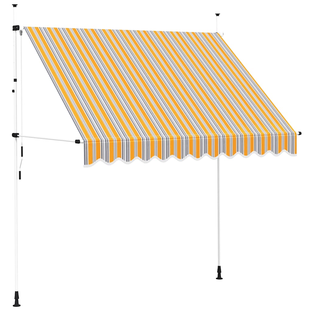 Manual Retractable Awning 250 cm Yellow and Blue Stripes