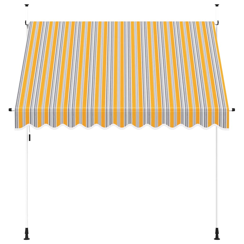Manual Retractable Awning 250 cm Yellow and Blue Stripes