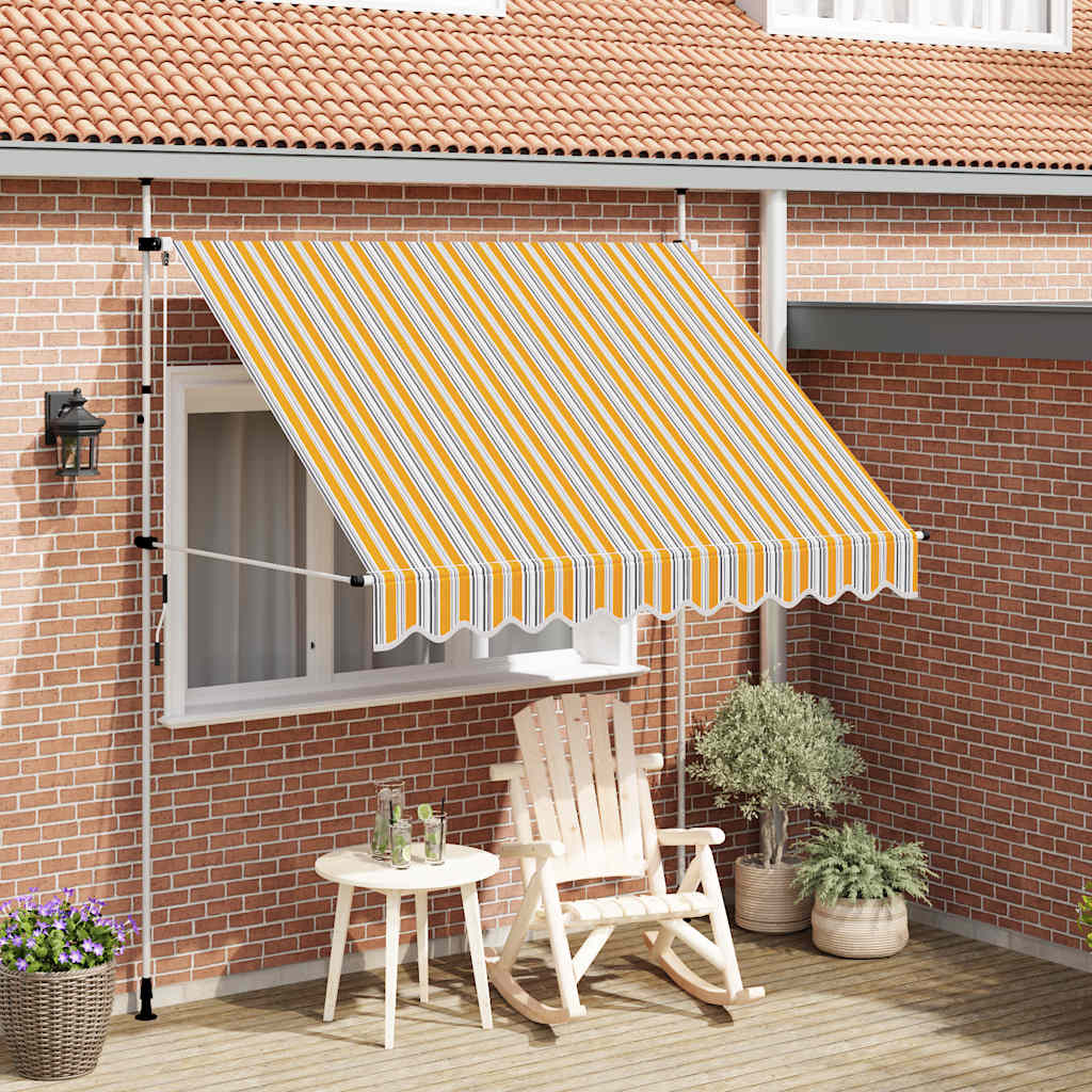 Manual Retractable Awning 250 cm Yellow and Blue Stripes