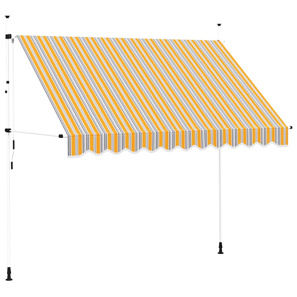 Manual Retractable Awning 300 cm Yellow and Blue Stripes