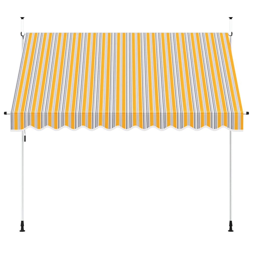 Manual Retractable Awning 300 cm Yellow and Blue Stripes