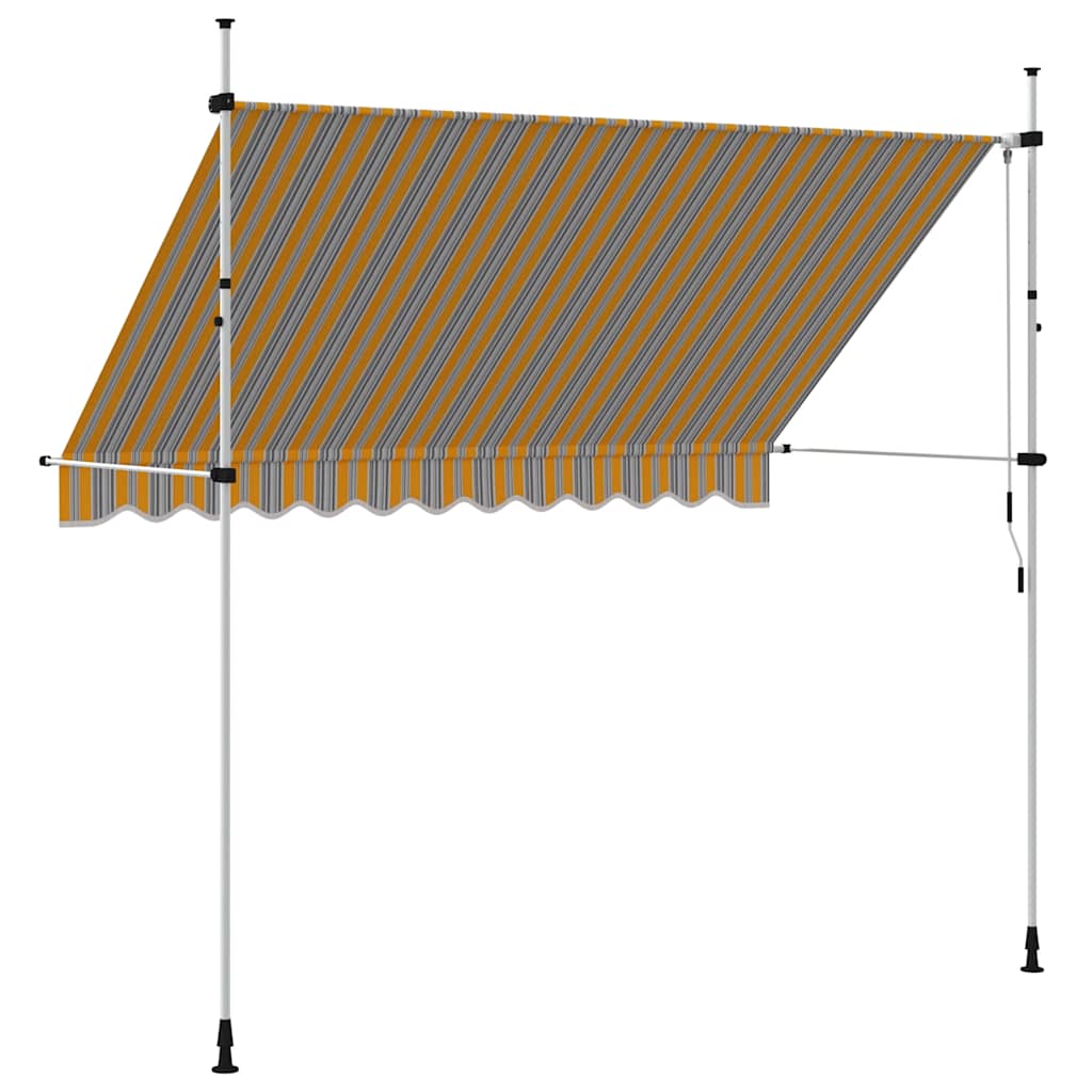 Manual Retractable Awning 300 cm Yellow and Blue Stripes