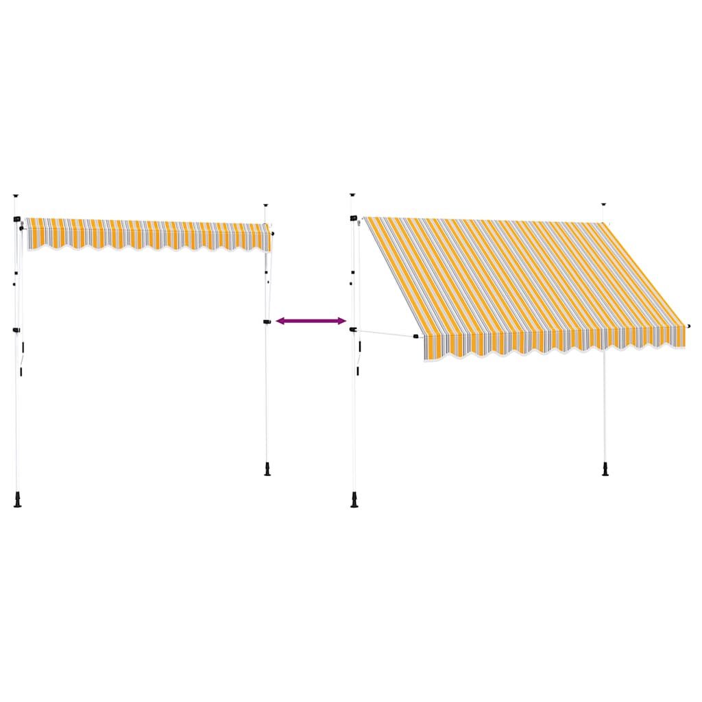 Manual Retractable Awning 300 cm Yellow and Blue Stripes