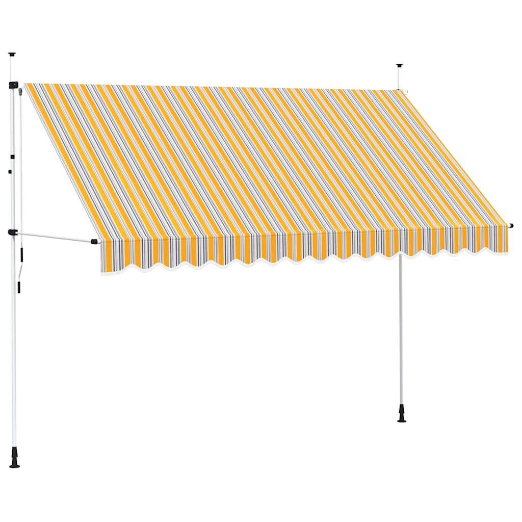 Manual Retractable Awning 350 cm Yellow and Blue Stripes