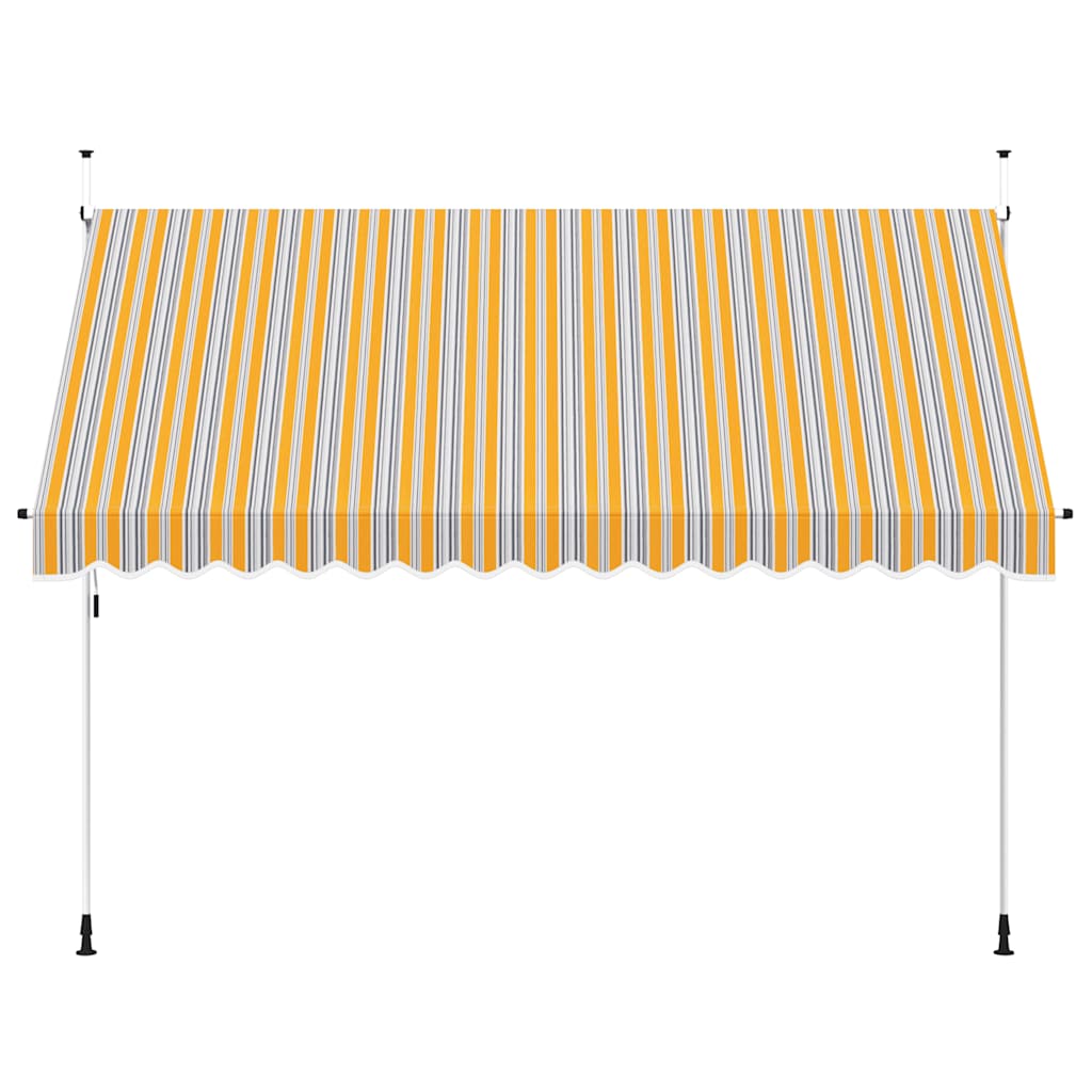 Manual Retractable Awning 350 cm Yellow and Blue Stripes