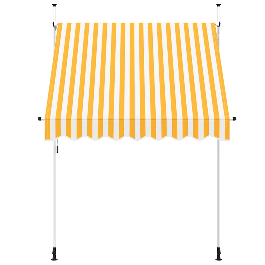 Manual Retractable Awning 200 cm Orange and White Stripes