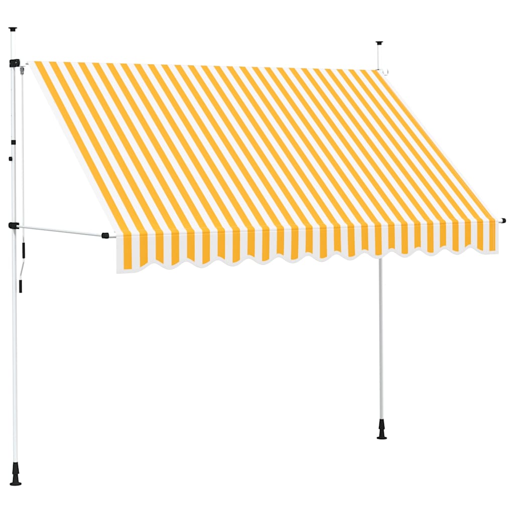 Manual Retractable Awning 300 cm Orange and White Stripes