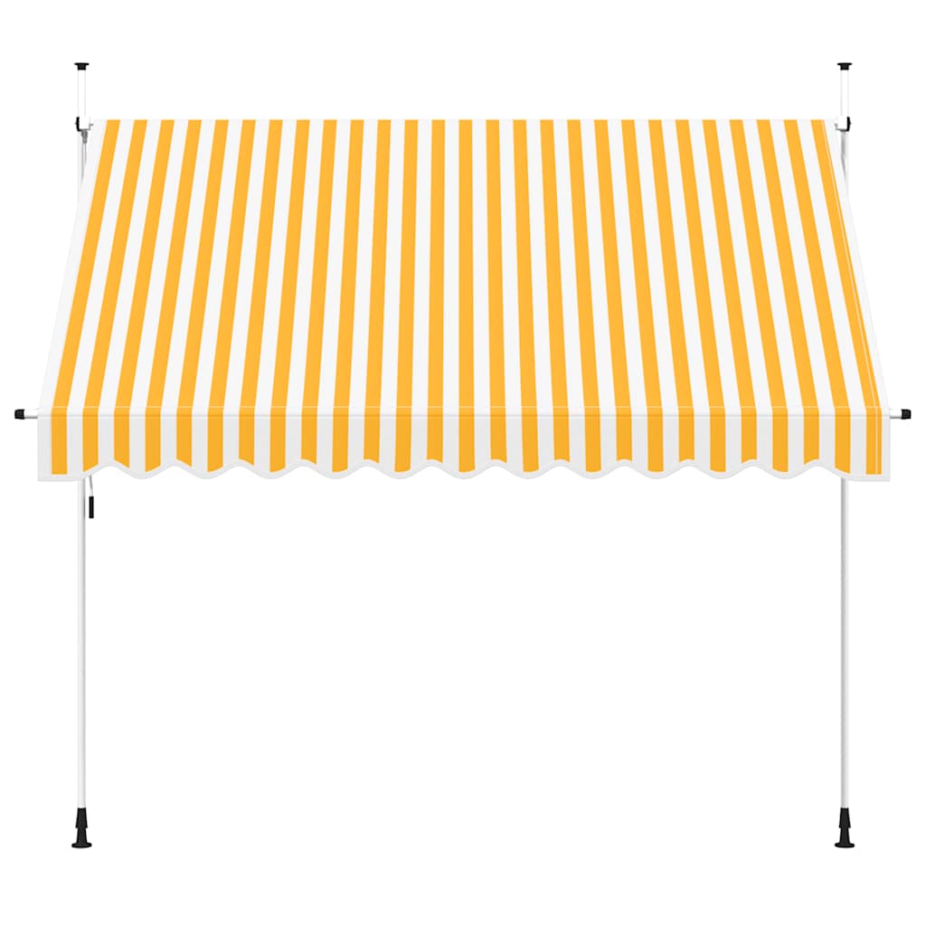 Manual Retractable Awning 300 cm Orange and White Stripes