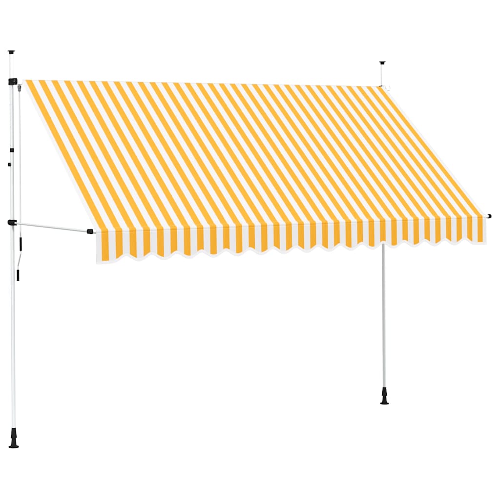 Manual Retractable Awning 350 cm Orange and White Stripes