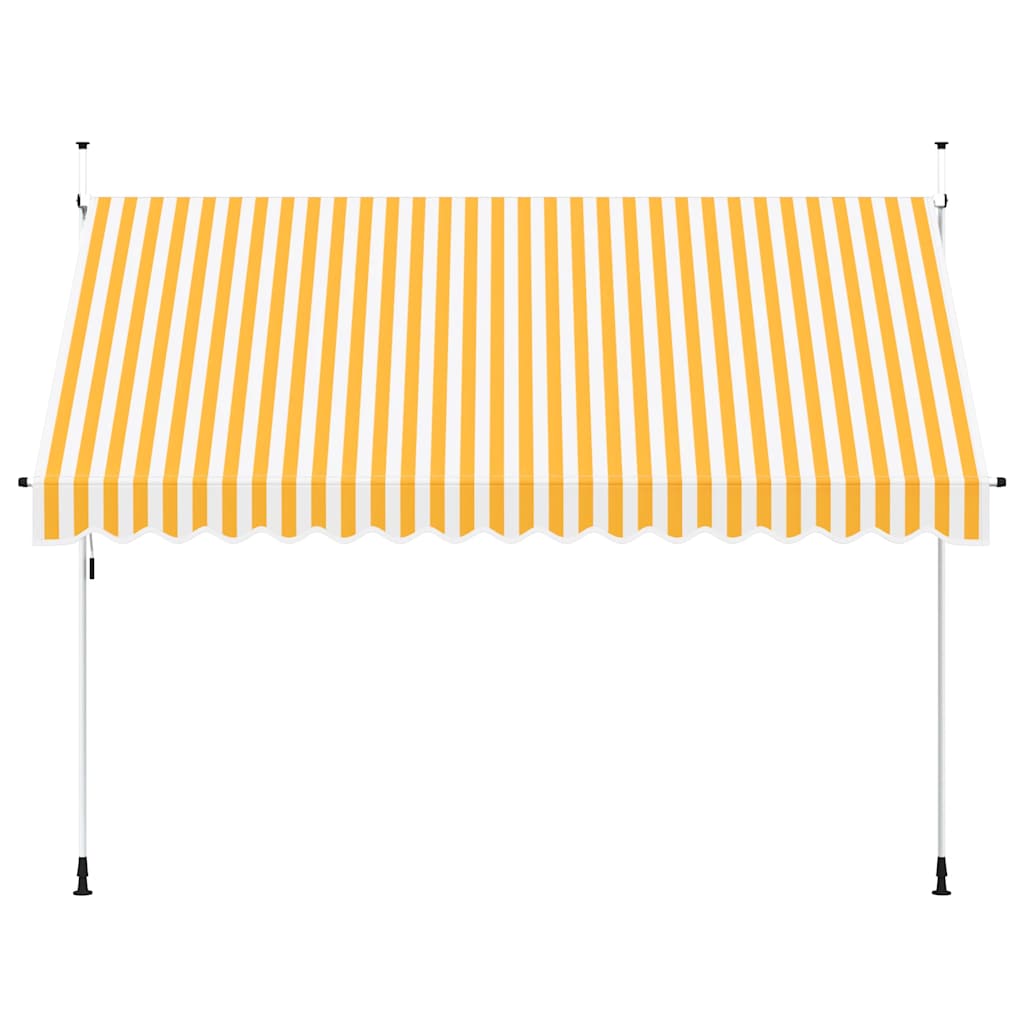 Manual Retractable Awning 350 cm Orange and White Stripes