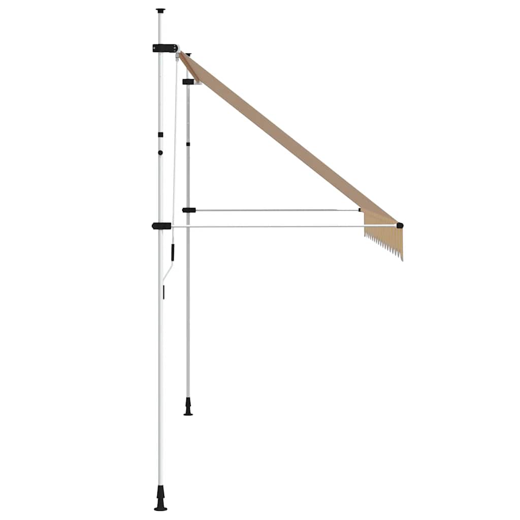 Manual Retractable Awning 350 cm Orange and White Stripes