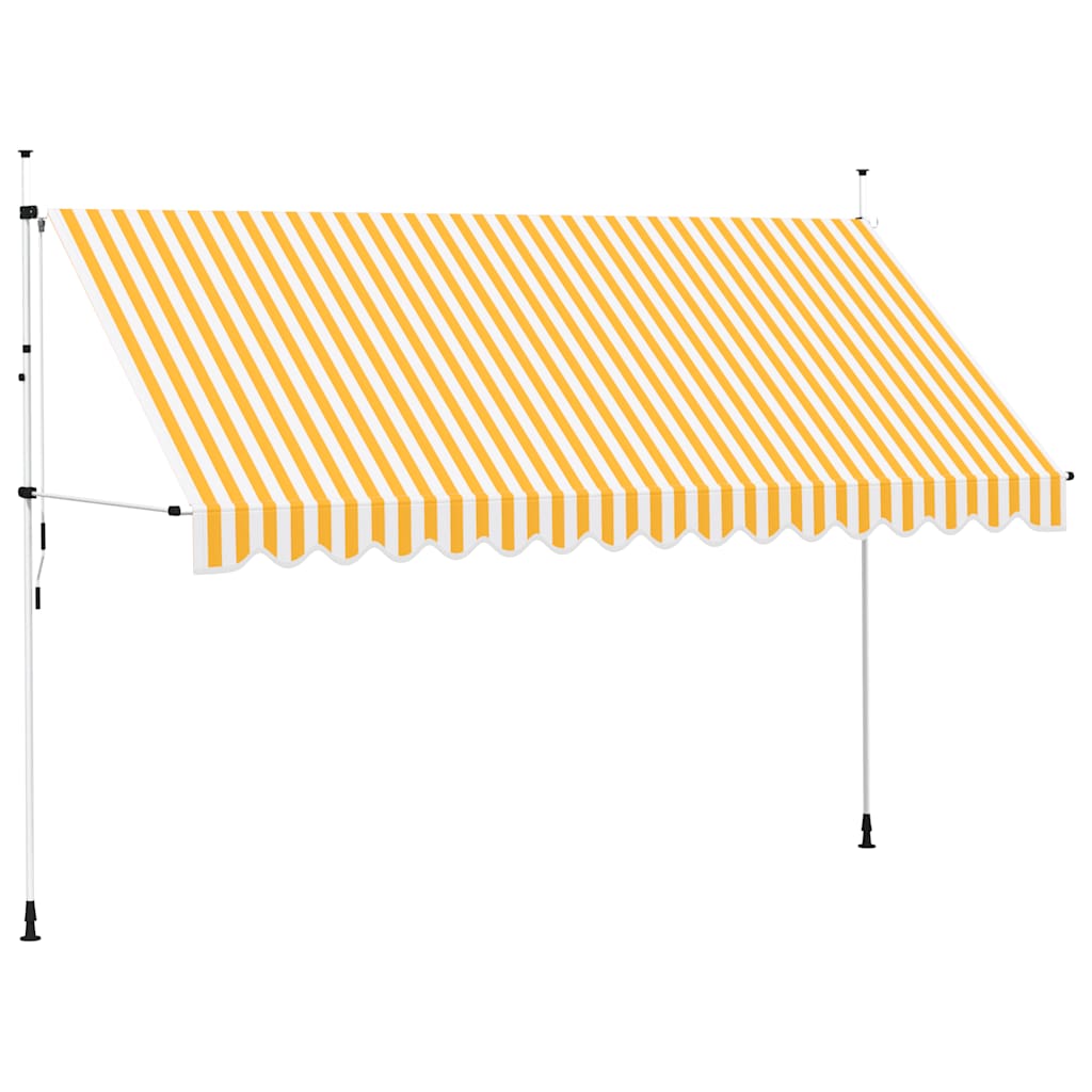 Manual Retractable Awning 400 cm Orange and White Stripes