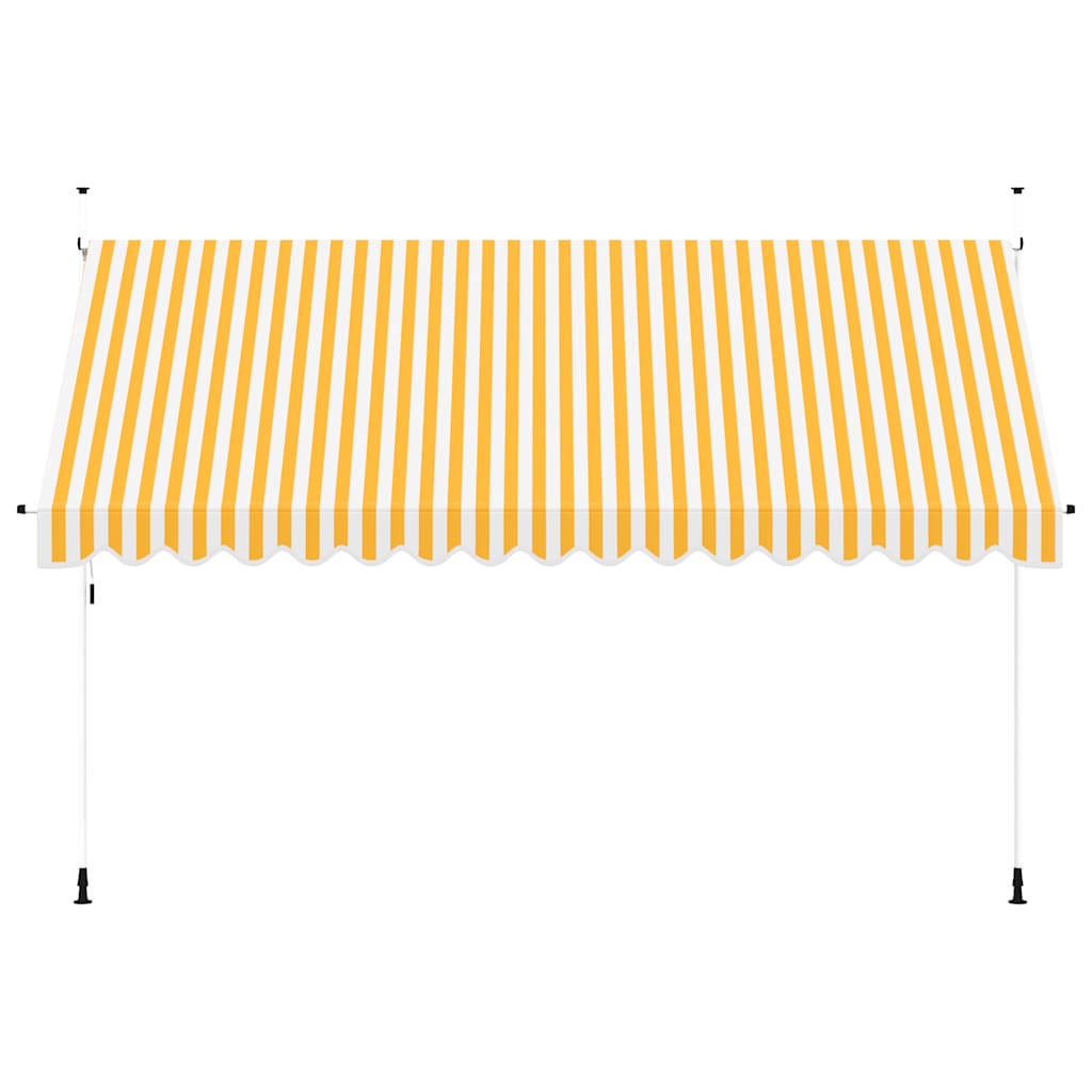 Manual Retractable Awning 400 cm Orange and White Stripes