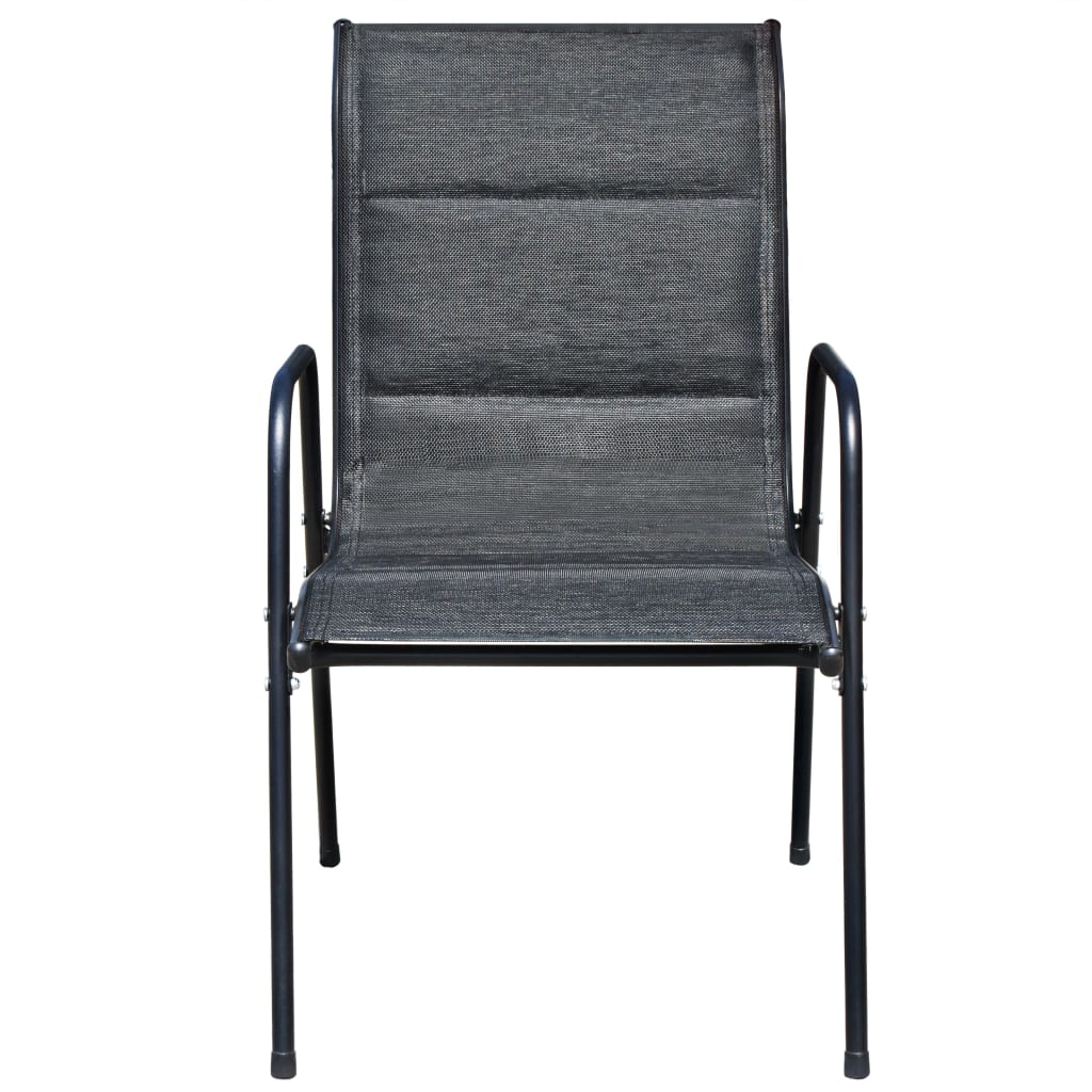 3 Piece Bistro Set Steel Black