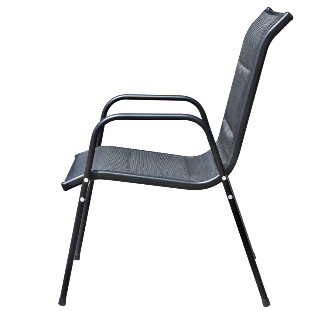 3 Piece Bistro Set Steel Black