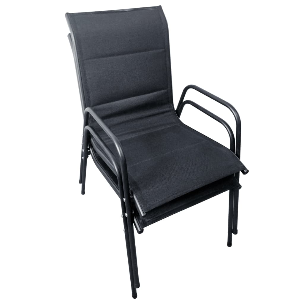 3 Piece Bistro Set Steel Black